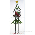 Yumton metal christmas tree decorative garden stakes with red bird